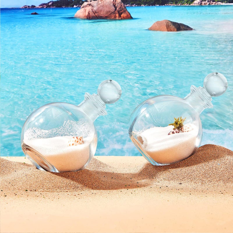 Tessco 3 Pcs Spherical Potion Bottles Round Glass Bottles Clear Potion Jars Large Decorative Witch Bottles For Halloween Christmas Costume Props Diy Crafts Decoration(5.31 Inches Round Ball Stopper) - Image 5