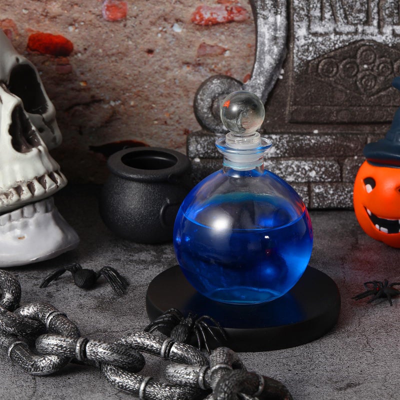 Tessco 3 Pcs Spherical Potion Bottles Round Glass Bottles Clear Potion Jars Large Decorative Witch Bottles For Halloween Christmas Costume Props Diy Crafts Decoration(5.31 Inches Round Ball Stopper) - Image 4