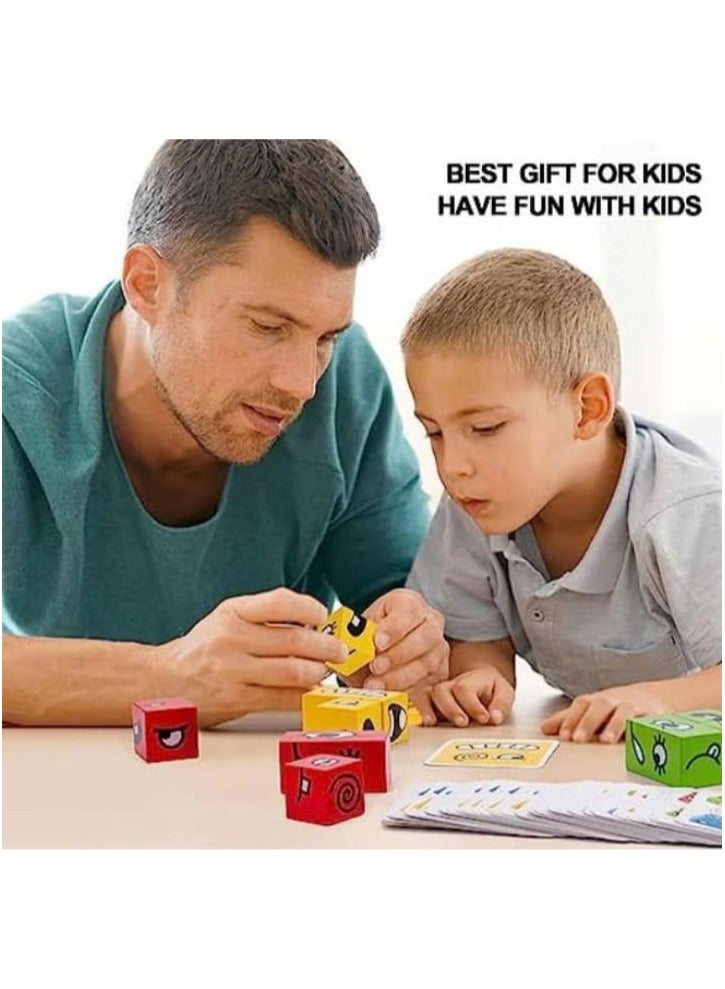 اس اي ال احجية مكعبات خشبية لتغيير الوجه، مكعبات متعددة اللاعبين تعمل على تحسين مهارات التفكير والتعاون وادراك الالوان، العاب لوحية للاطفال من سن 3 سنوات فما فوق - Image 5