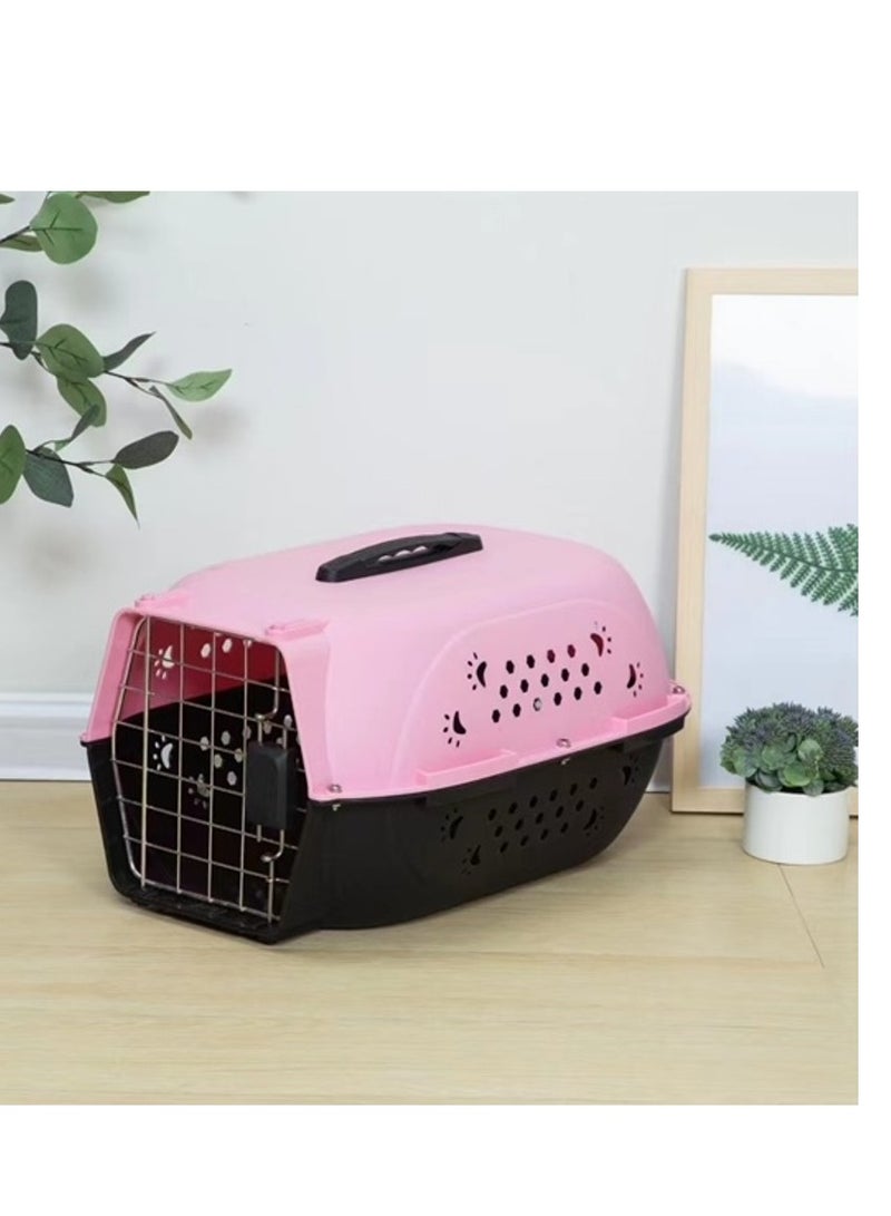 HAPPY PUSS Pet carrier, travel crate for cats and small dogs, outdoor and travel kennel, cage for cats and dogs. Pink color. - Image 3