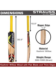STRAUSS Cricket Bat | Edition: Champion | Kashmir Willow | Size: 5 | Tennis & Synthetic Ball Cricket Bat | Tennis Cricket Bat  - Image 4