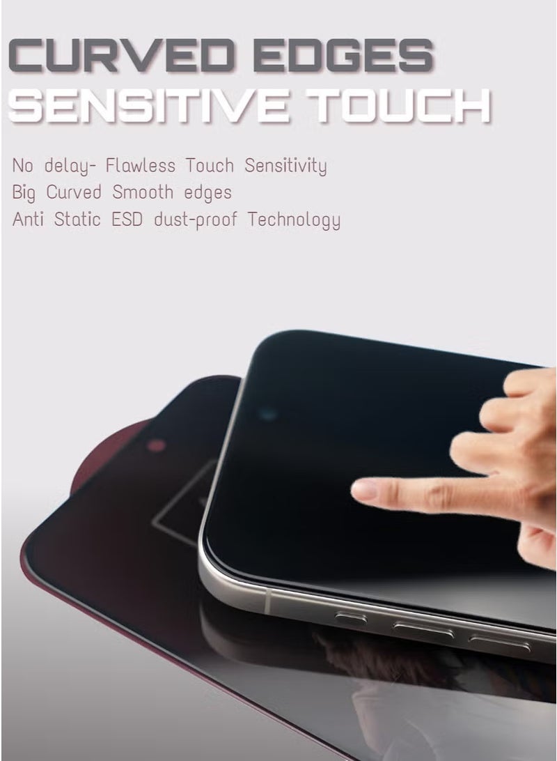 ACLIX Full Coverage ESD High Quality Privacy Glass Protection Screen Designed For IP 17 Pro (Black) - Image 1