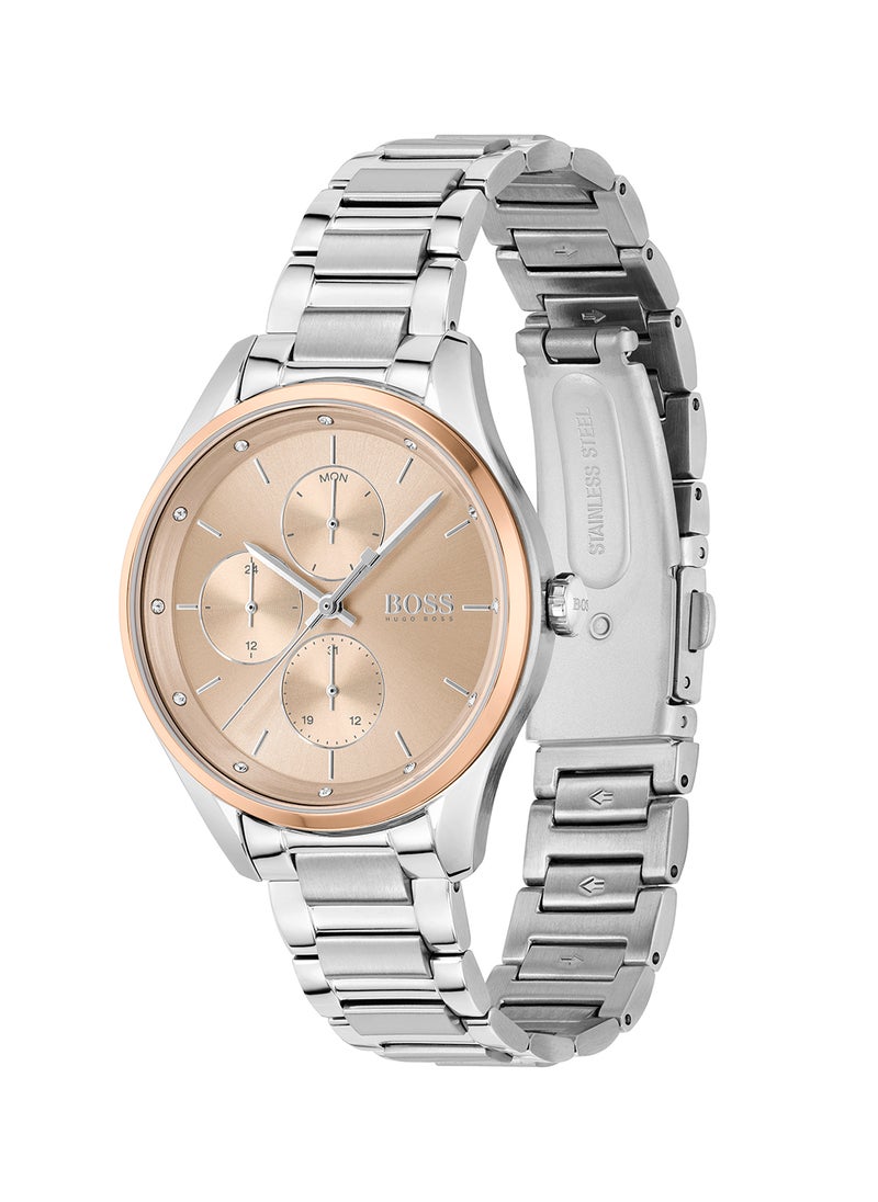 HUGO BOSS ساعة يد نسائية من الستانلس ستيل بعقارب دائرية الشكل 1502604 - 36 ملم  - Image 1