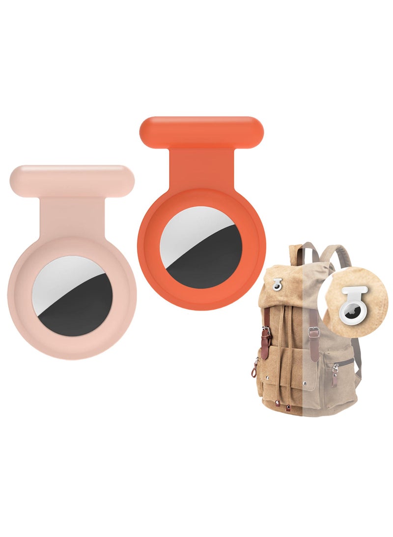Sweet seven 2-Pack  Holder Case with Hidden  for Kids - Silicone Case with Brooch Pin - Safer Than Bracelet, Wristband, Necklace, and Keychain - Orange& Pink  - Image 1