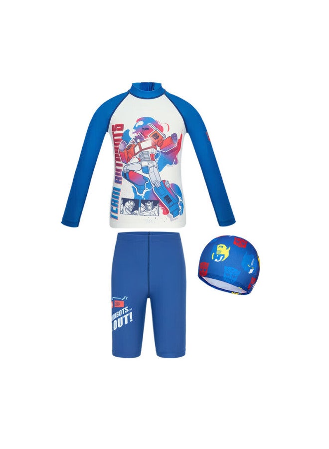 Aimer kids Aimer Children's Swimwear, Boys' Transformers Co-branded Beach Vacation Long-sleeve Swimwear Set, Ak2679302 Transformers, 150 - Image 2