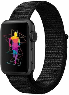 Generic Nylon Loop Band for Apple Watch 40mm / 38mm Series 1/2/3/4 Replacement Strap Mesh Soft Sports Wristband Bracelet - Black