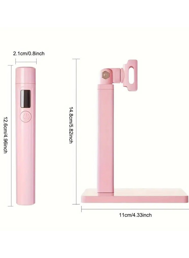Rozino Pink LED Nail Lamp with 360° Rotation and Extra Nail Stamp - USB Powered, 45s/60s Timer Set, and Condenser Lens for Perfect Manicures - Image 3