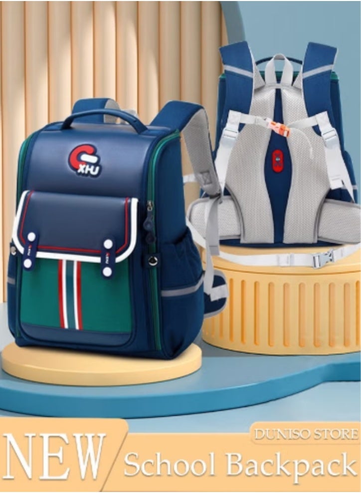 DUNISO New Color - Blocking Student Schoolbag | British - Style Design, Large - Capacity Space - Image 1