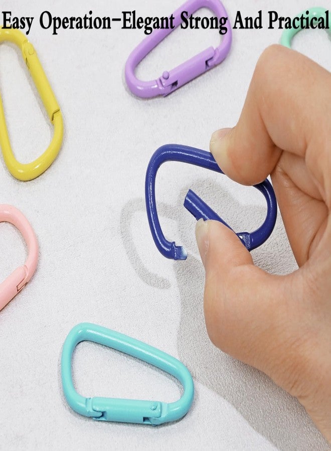 Mini Skater 1.8 Inch Coated Small Keychain Clip Spring Snap Hook Aluminum Alloy D Ring for Keys Backpack Dog Leashes Hiking Camping Outdoor Activities,12 Pcs (Multi Colored) - Image 3