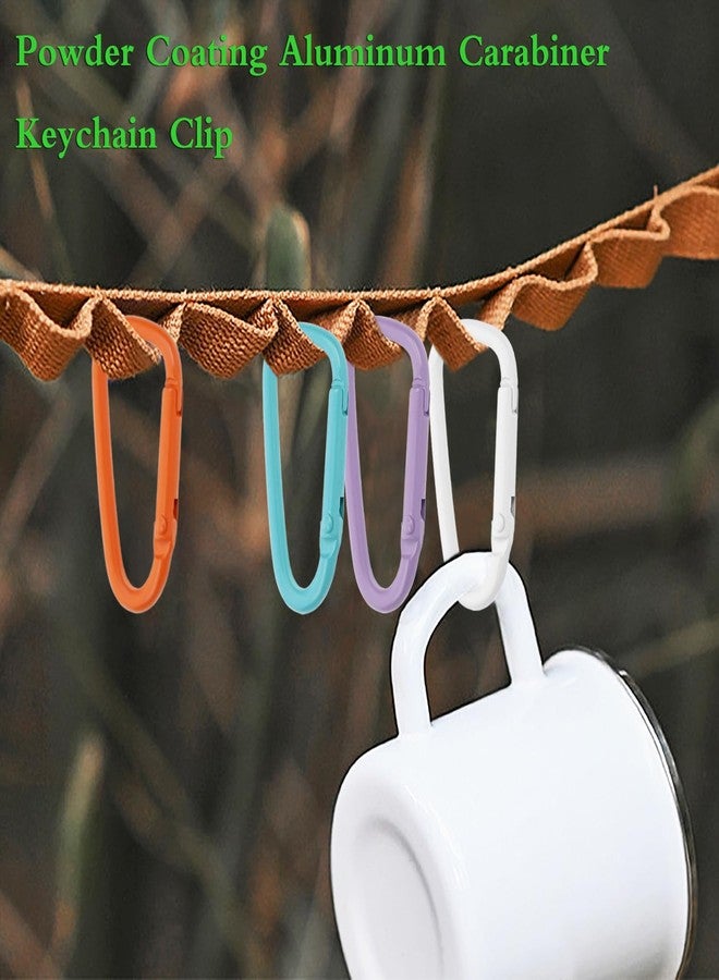 Mini Skater 1.8 Inch Coated Small Keychain Clip Spring Snap Hook Aluminum Alloy D Ring for Keys Backpack Dog Leashes Hiking Camping Outdoor Activities,12 Pcs (Multi Colored) - Image 4