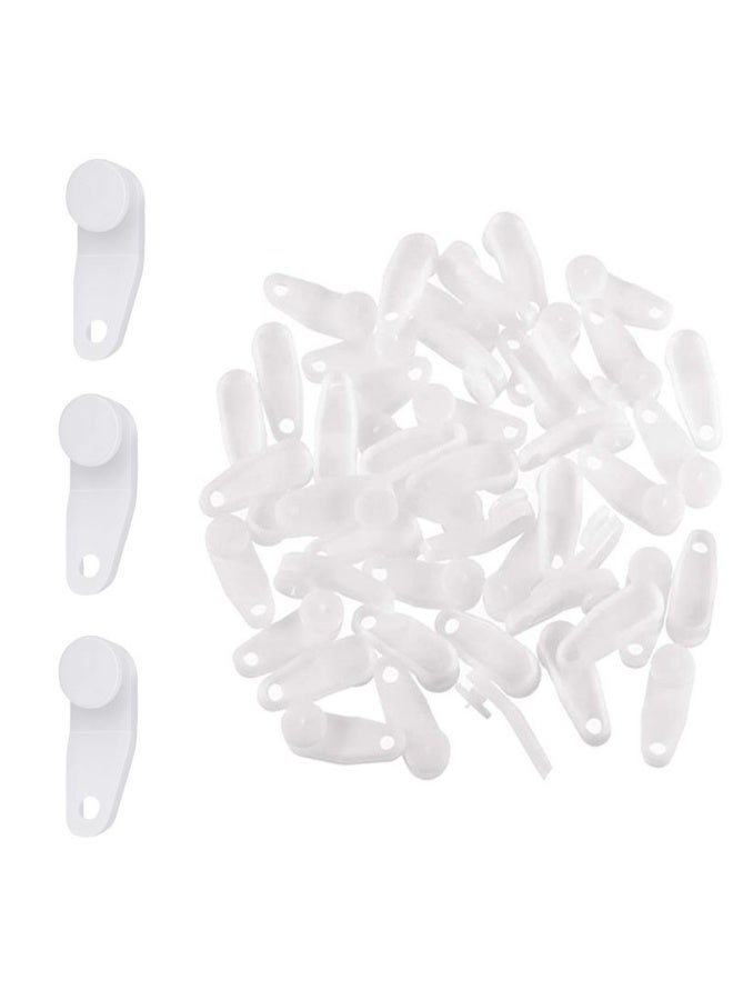 50 Pieces Traverse Rod Slides Curtain Replacement White Plastic Snap-in Traversing Slides Window Door Shower Curtain Accessories - Image 1