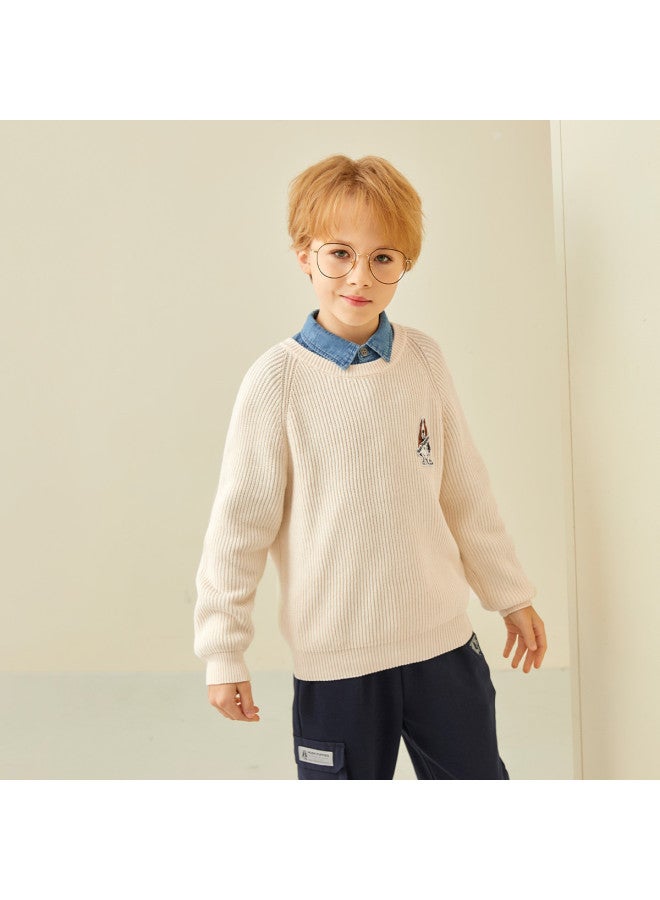 Hush Puppies Neutral Style Children's Academic Wind Blended Versatile Sweater Autumn And Winter Clothing Boys And Girls Pullover - Image 4