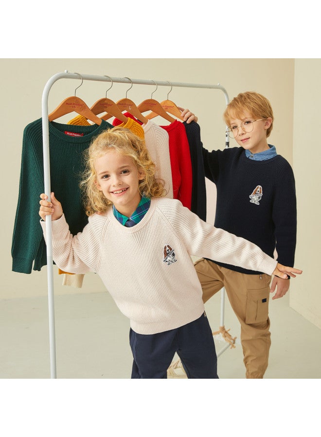Hush Puppies Neutral Style Children's Academic Wind Blended Versatile Sweater Autumn And Winter Clothing Boys And Girls Pullover - Image 2