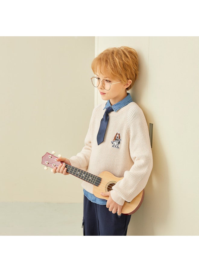 Hush Puppies Neutral Style Children's Academic Wind Blended Versatile Sweater Autumn And Winter Clothing Boys And Girls Pullover - Image 3