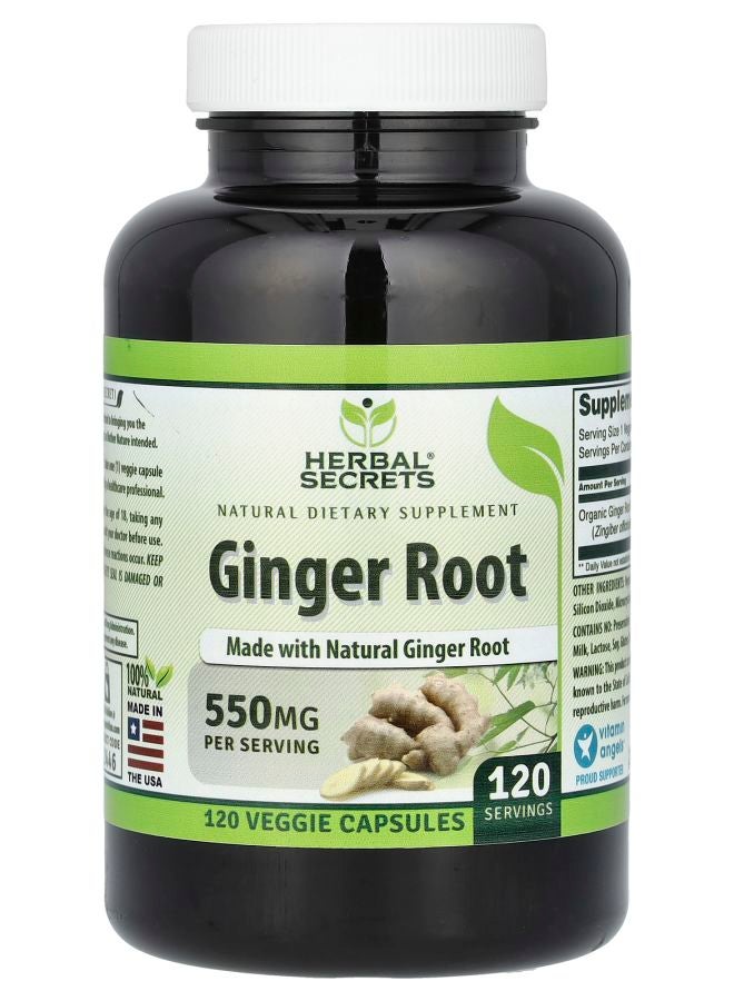 Ginger Root 550 mg 120 Veggie Capsules