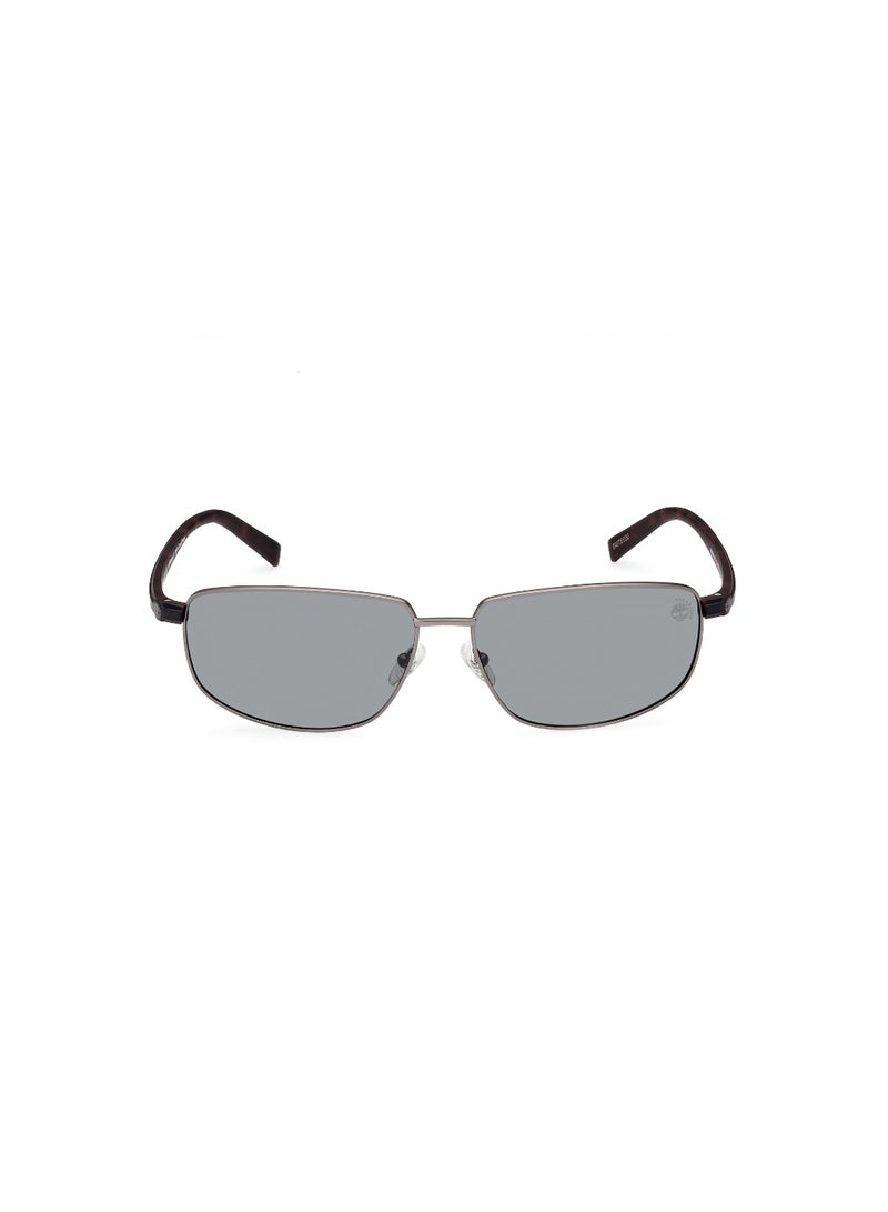 Timberland نظارات شمسية معدنية مستطيلة الشكل للرجال TB932509R65 حجم العدسة: 65 ملليمتر - أخضر رمادي معدني - Image 2