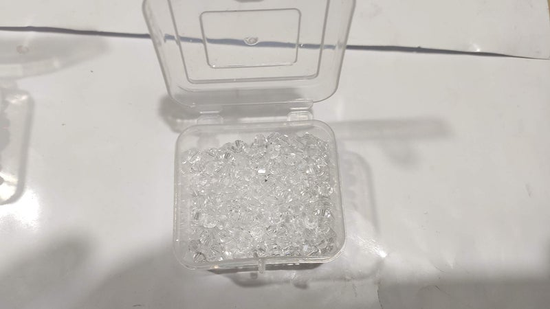 OMX Crystal Beads for Craft and Jewellery Making (800 PC, 70 Gram) (Also Known as New Cut Glass Bead/Bicone Beads,4MM) (Transparent) - Image 3