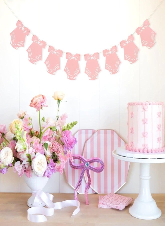 HIKLO Pink Bodysuit Banner - Papel Picado Baby Shower Decoration, Mexico Fiesta Baby Shower Party Banner, Latin Vibes Cake Smash Photo Props - Image 5