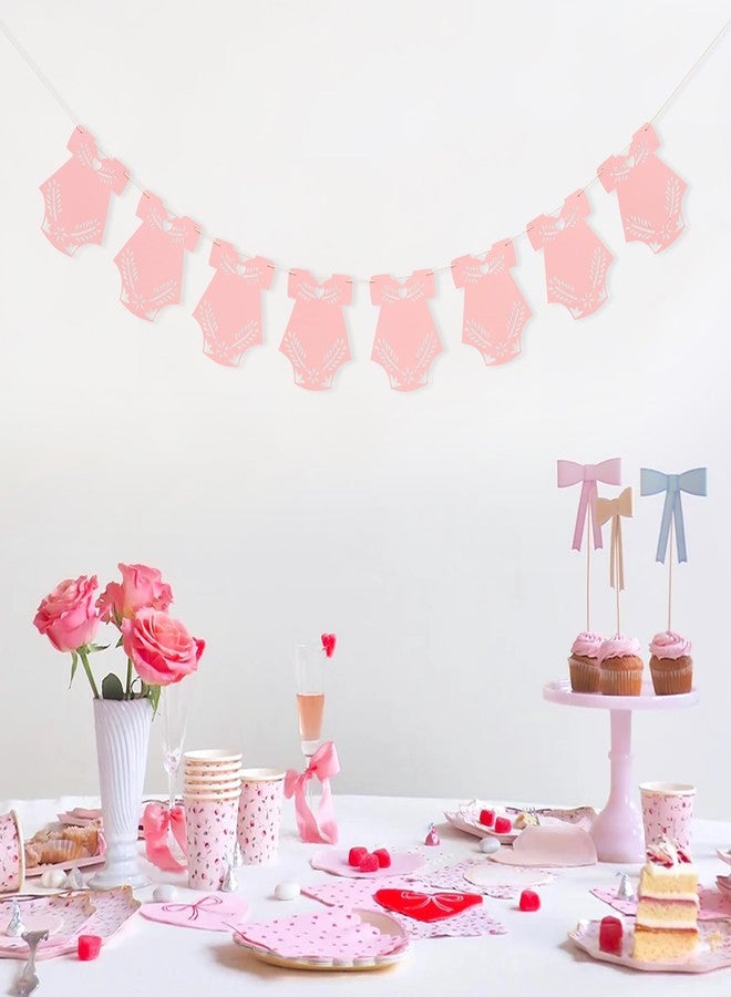 HIKLO Pink Bodysuit Banner - Papel Picado Baby Shower Decoration, Mexico Fiesta Baby Shower Party Banner, Latin Vibes Cake Smash Photo Props - Image 4