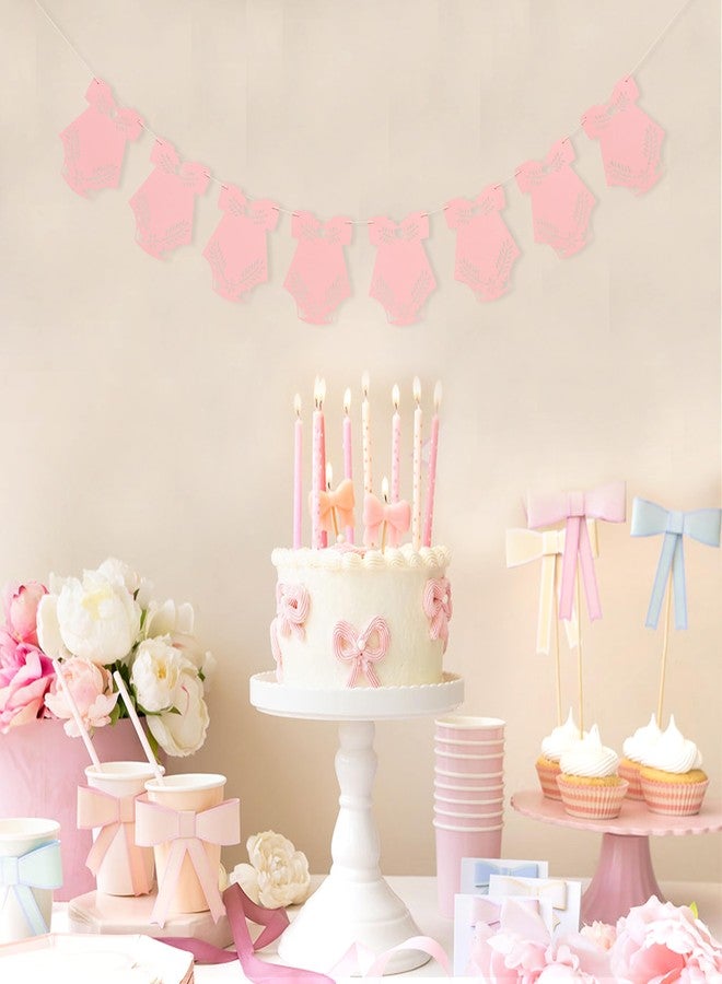 HIKLO Pink Bodysuit Banner - Papel Picado Baby Shower Decoration, Mexico Fiesta Baby Shower Party Banner, Latin Vibes Cake Smash Photo Props - Image 3