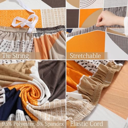 B BESTILO Sofa Cover 3 Seater and 2 Seater Fully Covered Universal 5 Seater Sofa Cover Non-Slip Sticky Elastic Stretchable Sofa Set Imported Slipcover (Square Abstract, Five Seater (3+1+1)) - Image 2