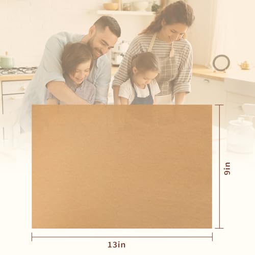 TROUSKAIG 100pcs 9x13 inch Unbleached Parchment Paper Sheets for baking, Precut Heavy Duty Parchment Paper for Quarter Sheet Pans, Brown Non-Stick Liners for Oven, cookie sheets, Air Fryer Liners - Image 2