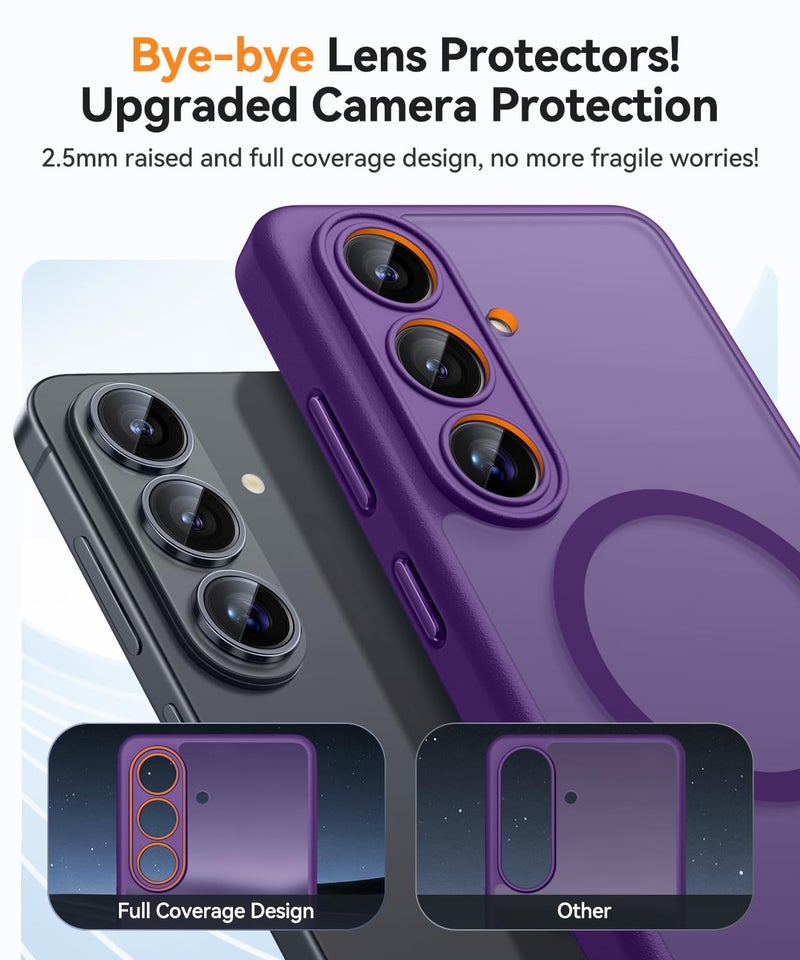 CANSHN Designed for Samsung Galaxy S26 Plus Case (6.7 inch), Upgraded [Full Camera Protection] [Compatible with Magsafe] [Translucent Matte] Shockproof Protective Phone Cover, Deep Purple - Image 3