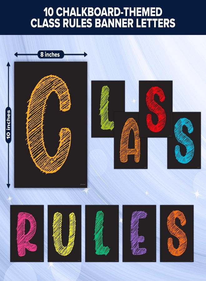 Decorably Class Rules Posters for Classroom - 20 Classroom Rules Poster Middle School, Classroom Rules Poster High School, Classroom Expectations Poster Middle School, Chalkboard Classroom Decor - Image 3