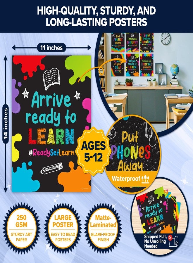 Decorably Class Rules Posters for Classroom - 20 Classroom Rules Poster Middle School, Classroom Rules Poster High School, Classroom Expectations Poster Middle School, Chalkboard Classroom Decor - Image 2
