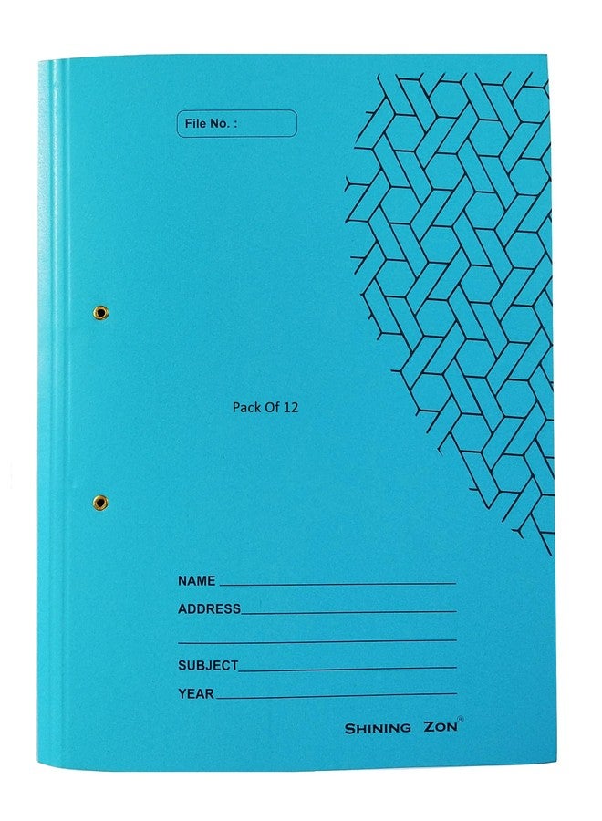 Shining Zon Light Spring File Card Board Cobra File Folder for Documents Files for certificates and documents (Pack of 12 Files, Blue Colour) - Image 1