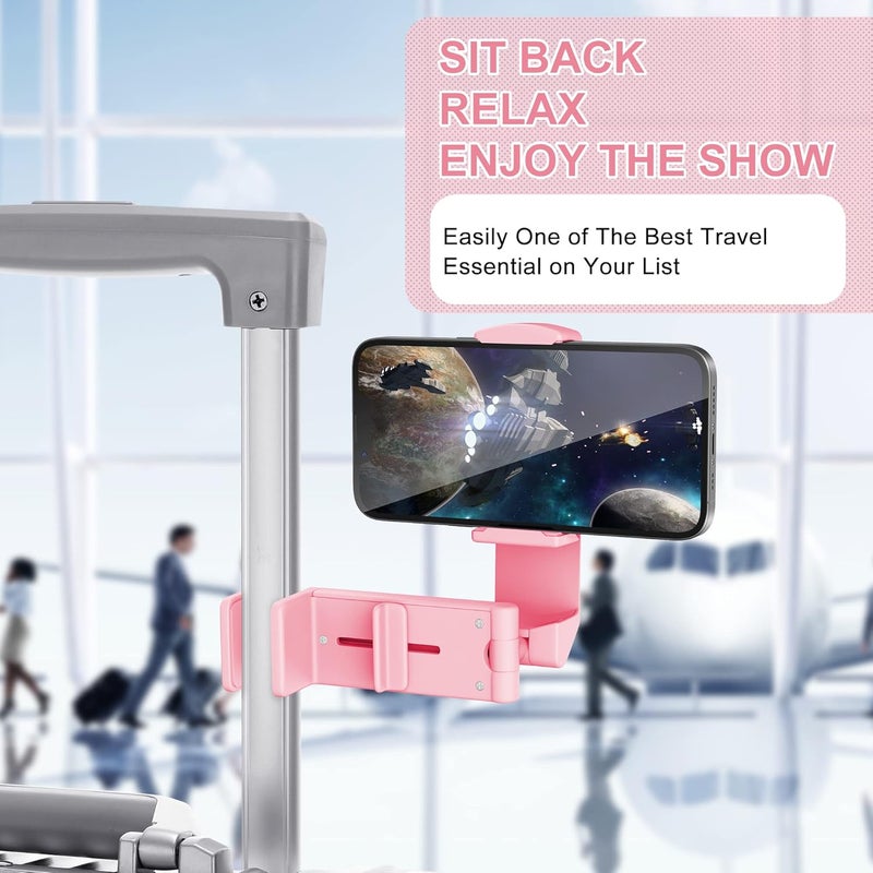 Perilogics Airplane Phone Holder Mount Universal in Flight Hands Free Viewing with Multi-Directional Dual 360 Degree Rotation (Pink) - Image 2