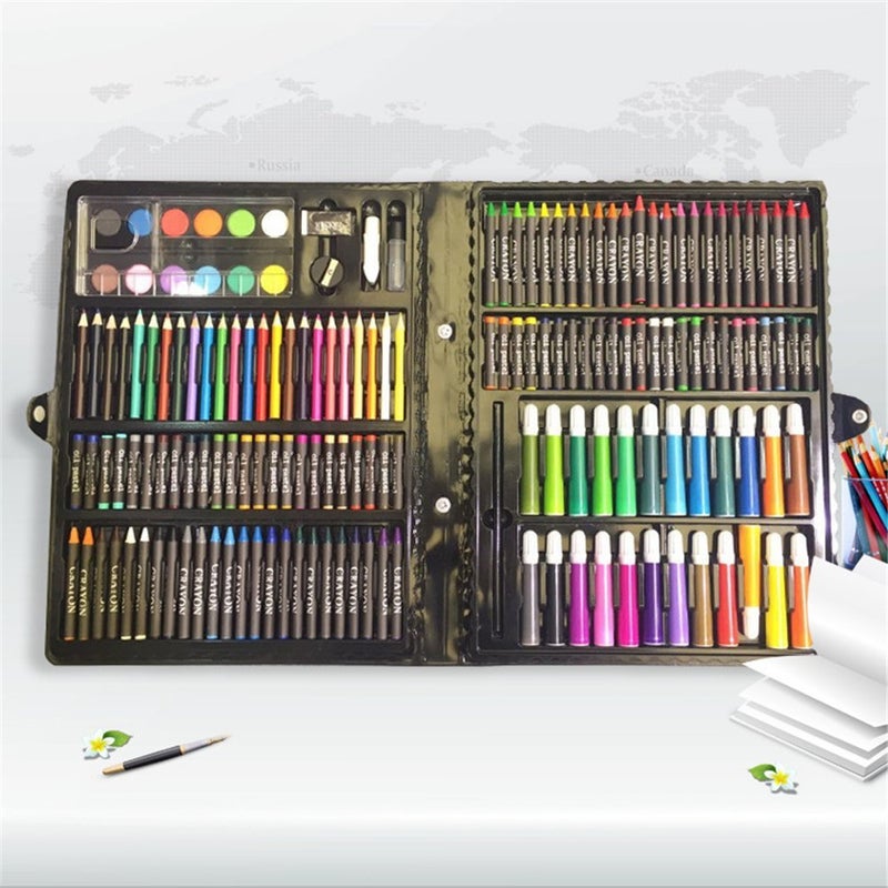 PANSHUB 208 pcs Art Drawing Crayon Color Set Children Art Drawing Set for Kids Case Studio Art and Craft Supplies Drawing and Painting Set Great Gift - Image 3