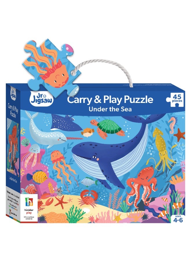 Hinkler Junior Jigsaw Carry & Play Under the Sea | 45 Pcs | Fun & Travel Game For Kids | Challenging Brain Booster | Age 4-6 - Image 1