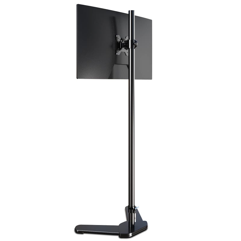 Pholiten Single Tall Monitor Mount, Extra Long Computer Stand with 47 inch Pole, Floor Computer Stand, Free-Standing Monitor Desk Mount Support 13 to 27 inch Screen,22lbs - Image 1
