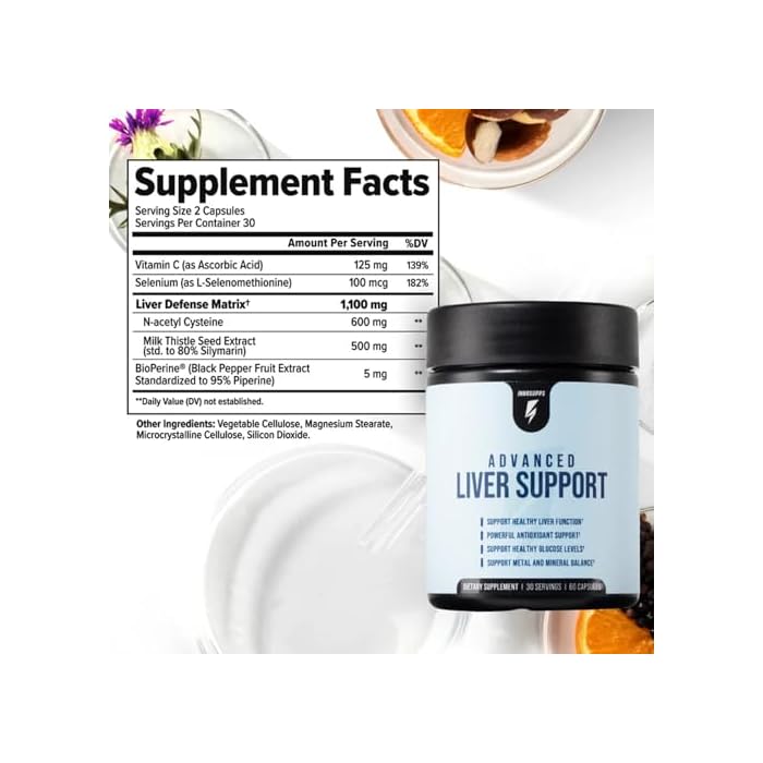 InnoSupps Advanced Liver Support Supplement with NAC, Milk Thistle, Selenium & Vitamin C – Liver Cleanse Detox & Repair – Liver Health, Liver Aid & Liver Defense for Men and Women – 60 Capsules - Image 3