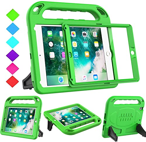 BMOUO Kids Case for iPad 6th/5th Generation (iPad 9.7-inch, 2017/2018), iPad 9.7/Air 2 Casee with Screen Protector, Shockproof Handle Stand iPad 6th 5th Generation Case for Kids, Green - Image 1
