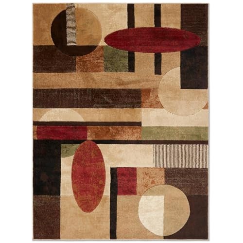 Home Dynamix Tribeca Jasmine Modern Area Rug Abstract BrownGreen 52x72