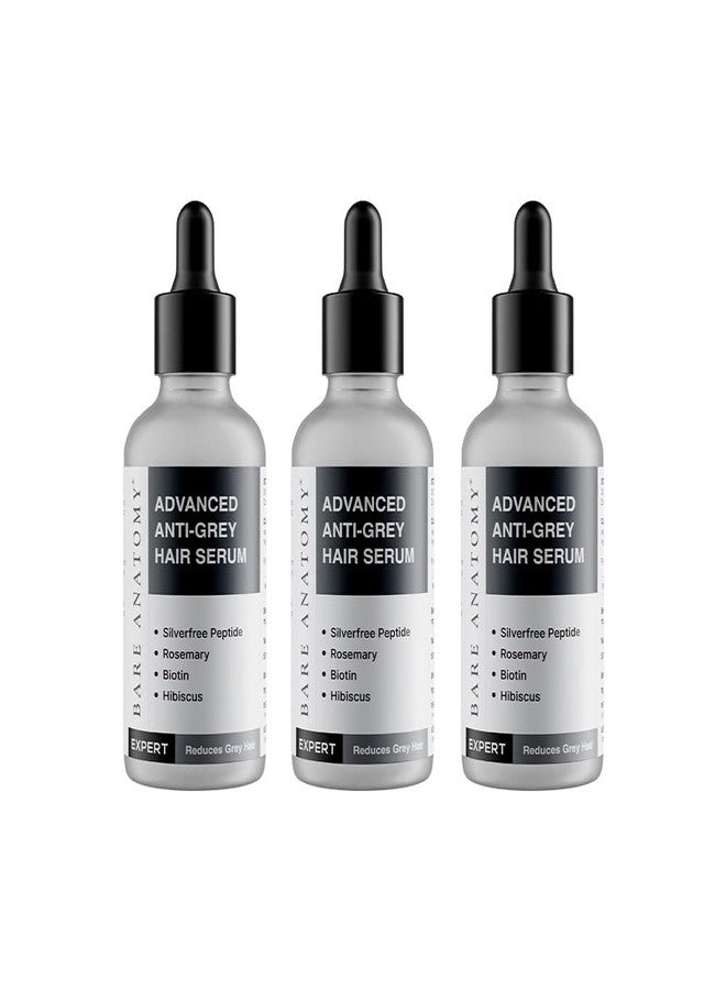 Bare Anatomy Advanced Anti-Grey Serum | Reduces Hair Greying | Silverfree Peptide + Biotin + Rosemary | Fast Absorbing, Odorless, Non-Sticky | Clinically proven formula For Men & Women | 50ml (Pack of 3) - Image 1