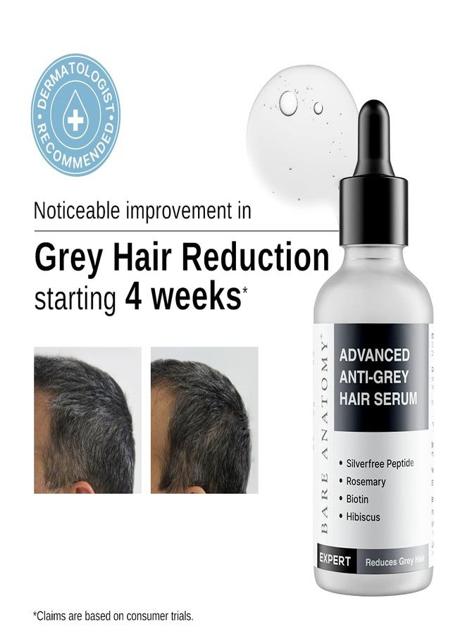 Bare Anatomy Advanced Anti-Grey Serum | Reduces Hair Greying | Silverfree Peptide + Biotin + Rosemary | Fast Absorbing, Odorless, Non-Sticky | Clinically proven formula For Men & Women | 50ml (Pack of 3) - Image 3
