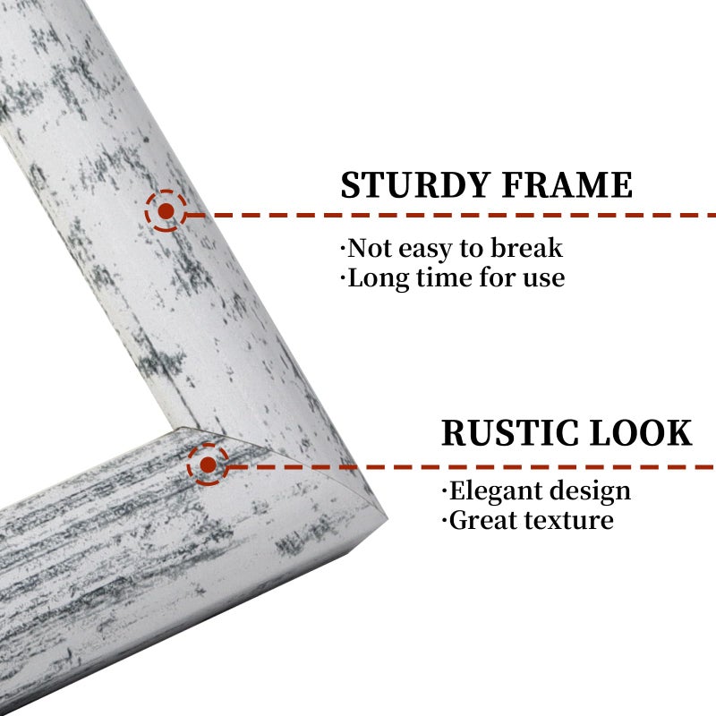 AEVETE Picture Frame 10x10 White Wash Photo Frames Rustic for Wall and Desk Decor - Image 2