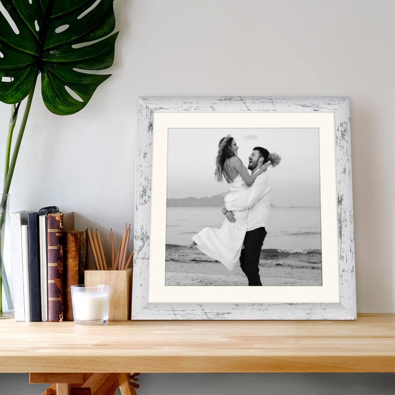 AEVETE Picture Frame 10x10 White Wash Photo Frames Rustic for Wall and Desk Decor - Image 5