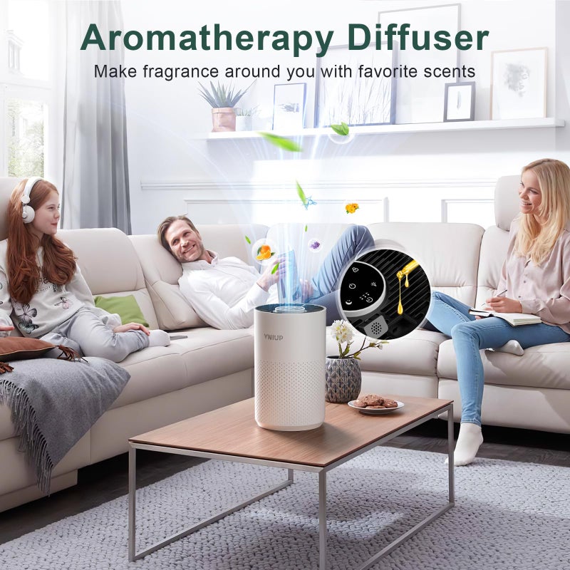 VNIUP Air Purifiers for Bedroom Home up to 1250 ftÂ², Vniup H14 True HEPA Room Air Purifiers for Bedroom, with Fragrance Function Sleep Mode& Light Mode Air Cleaner for Pet Dander Odor Dust Smoke - Image 2
