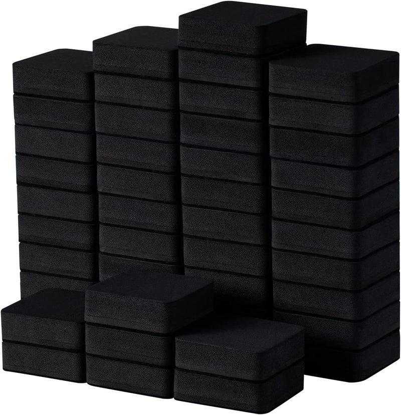favide Favourde 48 Pack Magnetic Whiteboard Dry Erase Erasers Chalkboard Cleansers for Classroom, Home and Office (Black) - Image 1