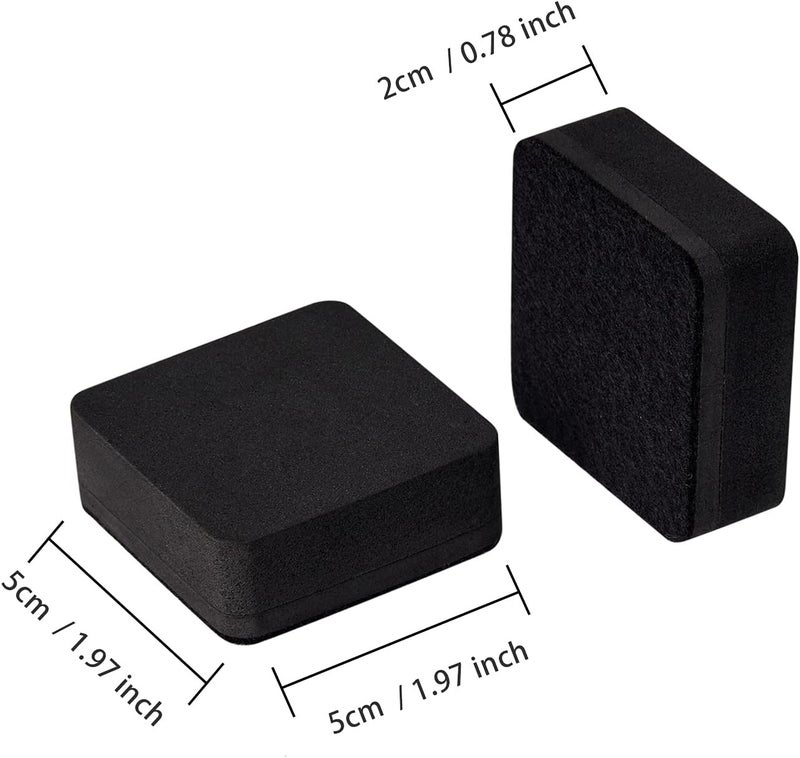 favide Favourde 48 Pack Magnetic Whiteboard Dry Erase Erasers Chalkboard Cleansers for Classroom, Home and Office (Black) - Image 2