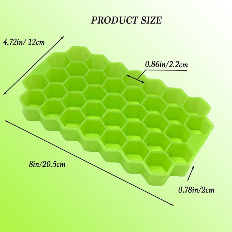 PUTHAK Silicone Ice Cube Trays - Honeycomb Shape Ice Cube Trays with Lids, Easy-Release & Stackable Ice Molds BPA Free, Microwave & Dishwasher Safe, for Cocktail, Freezer, DIY Ice Molds (2 Piece) - Image 5
