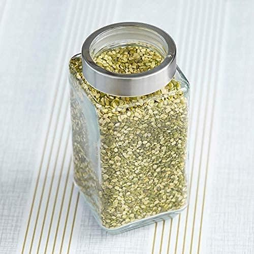 Home Stuffs جرار زجاجية ووعاء 2000 مل مع غطاء محكم ضد الصدأ سعة 2 لتر لتخزين المطبخ جرار مخلل جرار زجاجية مربعة جرار صلصة جرار مربى عبوة من 2 - Image 3