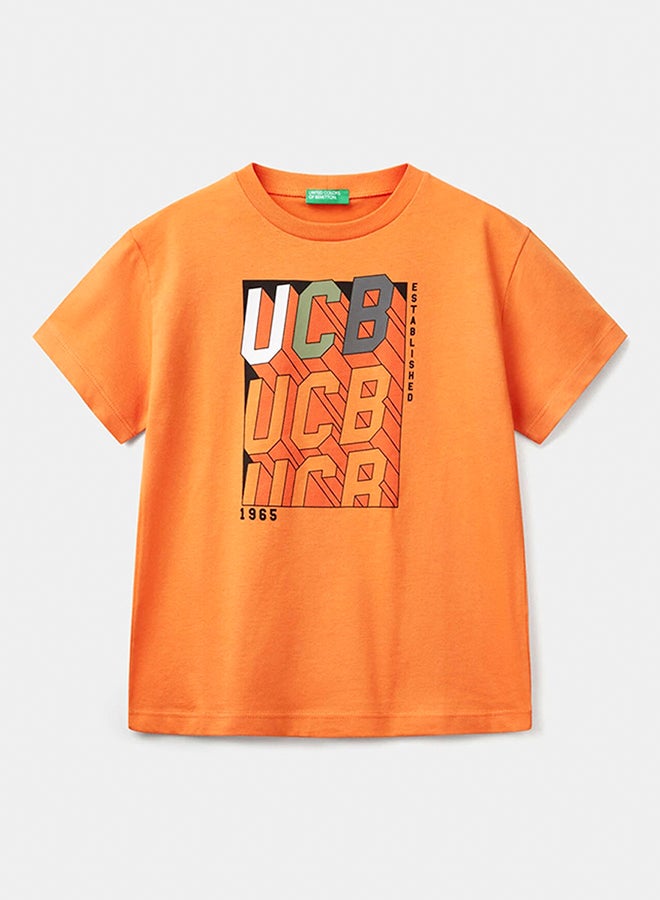 بينيتون تي شيرت للأولاد بأكمام قصيرة قطن 100٪ - Image 1