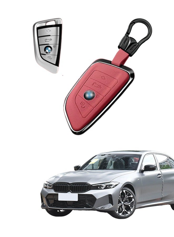 Generic Car key sleeve, suitable for BMW car key sleeve, perfectly wraps car keys, higher-end, fall-resistant, material: the first layer of cowhide. goodcar  - Image 1
