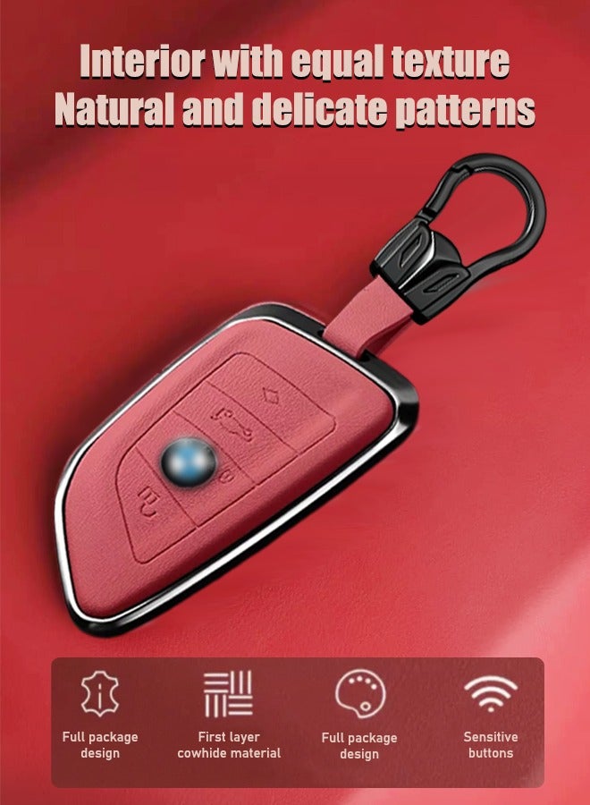 Generic Car key sleeve, suitable for BMW car key sleeve, perfectly wraps car keys, higher-end, fall-resistant, material: the first layer of cowhide. goodcar  - Image 5