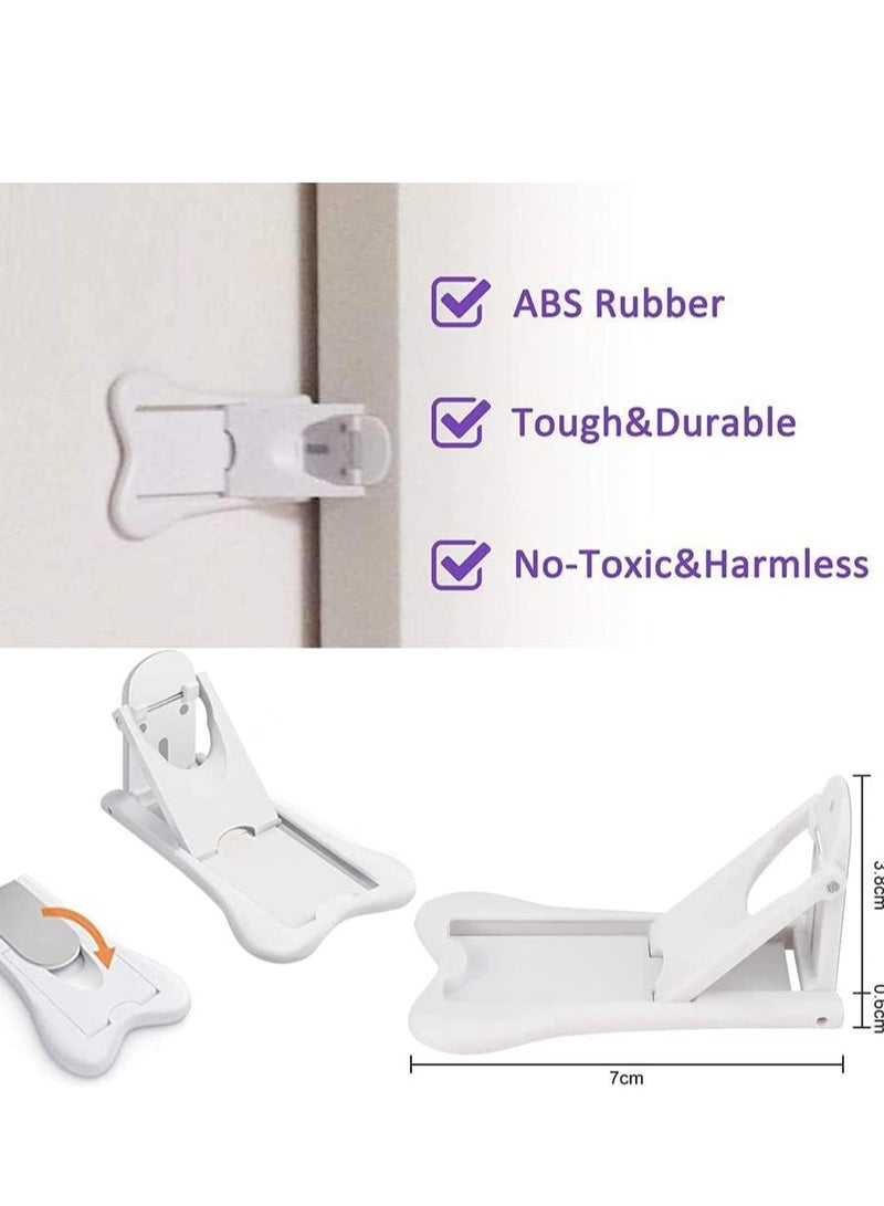 حزمة من 4 أقفال شرائح الباب مع لفة قوية للأمان للأطفال لمنع أطفال وحيوانات الأليف من فتح الأبواب المتحركة - Image 2